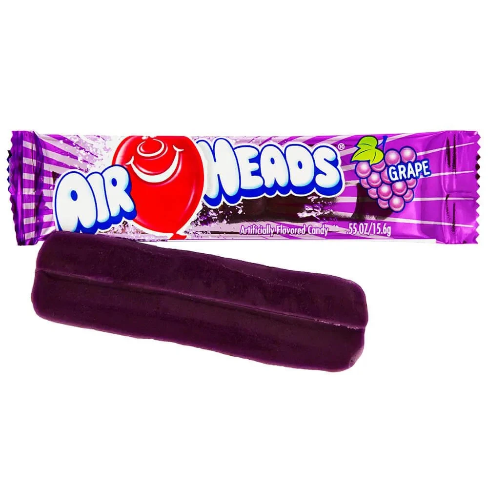 AirHeads Taffy Candy Bars - Grape: 36-Piece Box 1 AirHeads Taffy Candy Bars - Grape: 36-Piece Box