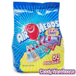 AirHeads Taffy Mini Candy Bars: 80-Piece Bag -Sweet Candy Shop airheads taffy mini candy bars 80 piece bag candy warehouse 3