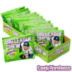 Big League Chew Bubble Gum Packs - Sour Apple: 12-Piece Box -Sweet Candy Shop big league chew bubble gum packs sour apple 12 piece box candy warehouse 4 c51648a2 4162 4b86 b293 1540e09fc74d