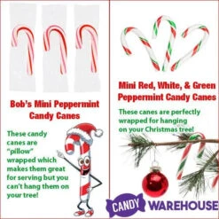 Bobs Sweet Stripes Mini Peppermint Candy Canes: 260-Piece Tub -Sweet Candy Shop bobs sweet stripes mini peppermint candy canes 280 piece tub candy warehouse 3