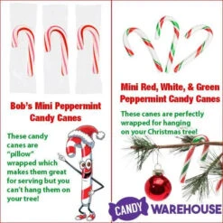 Bobs Sweet Stripes Mini Peppermint Candy Canes - Bulk: 1040-Piece Case -Sweet Candy Shop bobs sweet stripes mini peppermint candy canes bulk 1040 piece case candy warehouse 3