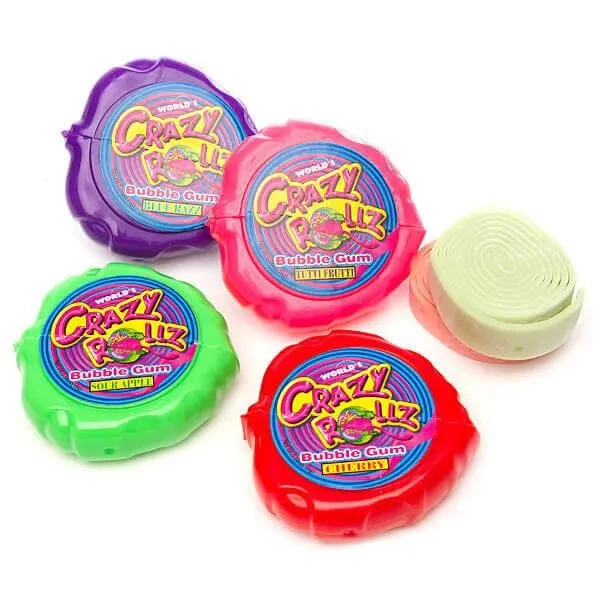 Crazy Rollz Bubble Gum Rolls: 24-Piece Box 1 Crazy Rollz Bubble Gum Rolls: 24-Piece Box