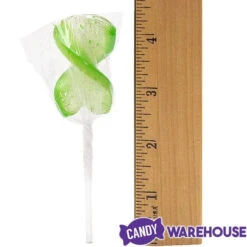 CurlyCutes Petite Crystal Ribbon Pops - Green Lime: 20-Piece Jar -Sweet Candy Shop curlycutes petite crystal ribbon pops green lime 20 piece jar candy warehouse 3