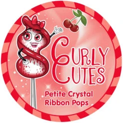 CurlyCutes Petite Crystal Ribbon Pops - Red Cherry: 20-Piece Jar -Sweet Candy Shop curlycutes petite crystal ribbon pops red cherry 20 piece jar candy warehouse 5