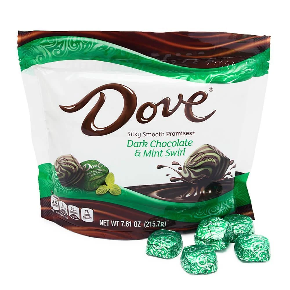 Dove Mint And Dark Chocolate Swirl Squares: 28-Piece Bag 1 Dove Mint And Dark Chocolate Swirl Squares: 28-Piece Bag