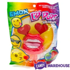 Flix Candy Emoji Lip Pops Candy Packs: 12-Piece Display -Sweet Candy Shop flix candy emoji lip pops candy packs 12 piece display candy warehouse 4
