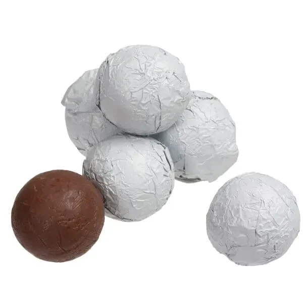 Foiled Milk Chocolate Balls - White: 2LB Bag 1 Foiled Milk Chocolate Balls - White: 2LB Bag