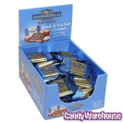 Ghirardelli Dark Chocolate With Sea Salt Caramel Filling Squares: 50-Piece Box -Sweet Candy Shop ghirardelli dark chocolate with sea salt caramel filling squares 50 piece box candy warehouse 3 b5e552bd baeb 4c89 93ac 057ba68bfdde