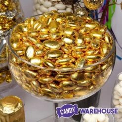 Gold Foil Wrapped Jordan Almonds Candy: 1LB Bag -Sweet Candy Shop gold foil wrapped jordan almonds candy 1lb bag candy warehouse 3
