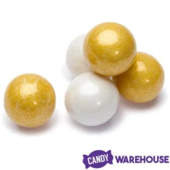 Gumballs Color Combo - Gold And White: 4LB Box -Sweet Candy Shop gumballs color combo gold and white 4lb box candy warehouse 3