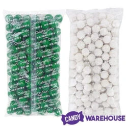 Gumballs Color Combo - Green And White: 4LB Box -Sweet Candy Shop gumballs color combo green and white 4lb box candy warehouse 4