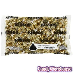 Hershey's Kisses Gold Foiled Milk Chocolate With Almonds Candy: 400-Piece Bag 7 Hershey's Kisses Gold Foiled Milk Chocolate With Almonds Candy: 400-Piece Bag -Sweet Candy Shop hershey s kisses gold foiled milk chocolate with almonds candy 400 piece bag candy warehouse 4