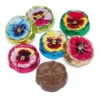 Madelaine Foiled Milk Chocolate Flower Wafers - Pansies: 5LB Bag
