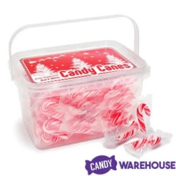 Mini Candy Canes - Red And White: 100-Piece Tub -Sweet Candy Shop mini candy canes red and white 100 piece tub candy warehouse 5