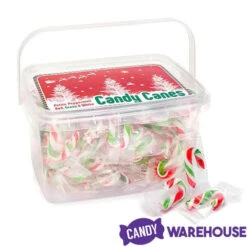 Mini Candy Canes - Red, Green, And White: 100-Piece Tub -Sweet Candy Shop mini candy canes red green and white 100 piece tub candy warehouse 6