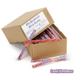Old Fashioned Hard Candy Sticks - Raspberry: 80-Piece Box -Sweet Candy Shop old fashioned hard candy sticks raspberry 80 piece box candy warehouse 4