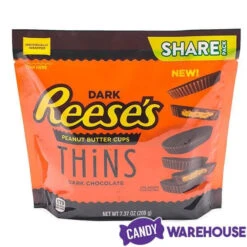 Reese's Thins Dark Chocolate Peanut Butter Cups Candy: 7.37-Ounce Bag -Sweet Candy Shop reese s thins dark chocolate peanut butter cups candy 7 37 ounce bag candy warehouse 4