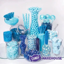 Shimmer Pearl Powder Blue 1-Inch Gumballs: 2LB Bag -Sweet Candy Shop shimmer pearl powder blue 1 inch gumballs 2lb bag candy warehouse 4