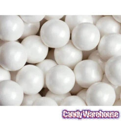 Shimmer Pearl White 1-Inch Gumballs: 2LB Bag 8 Shimmer Pearl White 1-Inch Gumballs: 2LB Bag -Sweet Candy Shop shimmer pearl white 1 inch gumballs 2lb bag candy warehouse 3