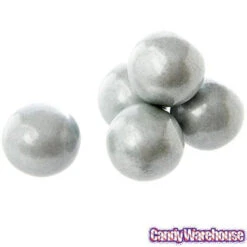 Silver 1-Inch Gumballs: 2LB Bag 5 Silver 1-Inch Gumballs: 2LB Bag -Sweet Candy Shop silver 1 inch gumballs 2lb bag candy warehouse 3