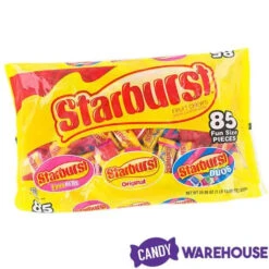 Starburst Fruit Chews Candy Fun Size Packs - Assorted: 85-Piece Bag -Sweet Candy Shop starburst fruit chews candy fun size packs assorted 85 piece bag candy warehouse 3