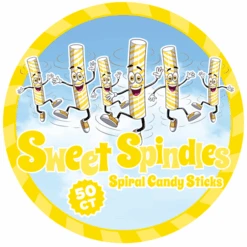 Sweet Spindles Mini Hard Candy Sticks - Banana: 50-Piece Jar -Sweet Candy Shop sweet spindles mini hard candy sticks banana 50 piece jar candy warehouse 4