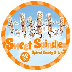 Sweet Spindles Mini Hard Candy Sticks - Orange: 50-Piece Jar -Sweet Candy Shop sweet spindles mini hard candy sticks orange 50 piece jar candy warehouse 4