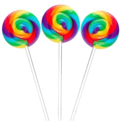 Swipple Pops Petite Swirl Ripple Lollipops - Rainbow Cherry: 60-Piece Tub
