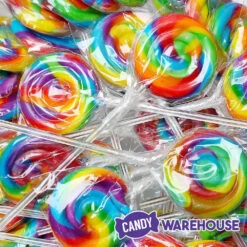 Swipple Pops Petite Swirl Ripple Lollipops - Rainbow Cherry: 60-Piece Tub -Sweet Candy Shop swipple pops petite swirl ripple lollipops rainbow cherry 60 piece tub candy warehouse 4