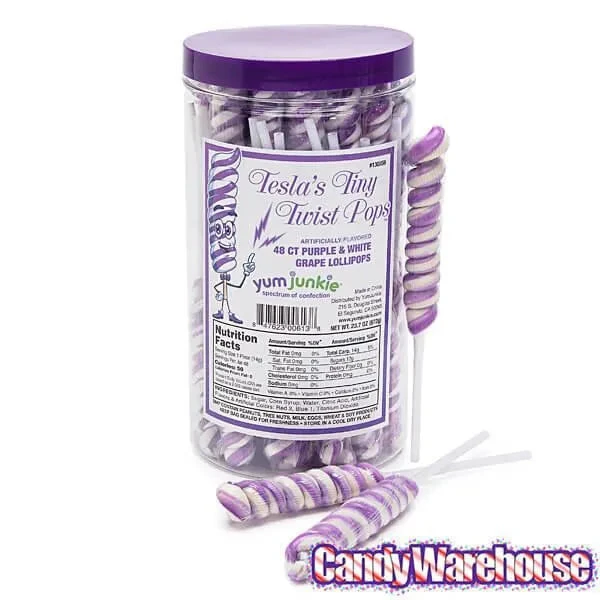 Tesla's Tiny Twist Pops - Grape: 48-Piece Jar 7 Tesla's Tiny Twist Pops - Grape: 48-Piece Jar - Image 7