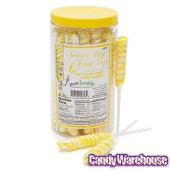 Tesla's Tiny Twist Pops - Lemon: 48-Piece Jar -Sweet Candy Shop tesla s tiny twist pops lemon 48 piece jar candy warehouse 3