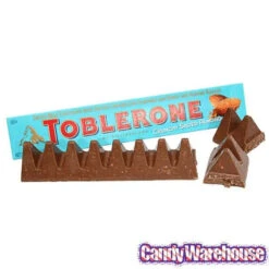 Toblerone Crunchy Salty Almond Chocolate Bars: 20-Piece Box -Sweet Candy Shop toblerone crunchy salty almond chocolate bars 20 piece box candy warehouse 4