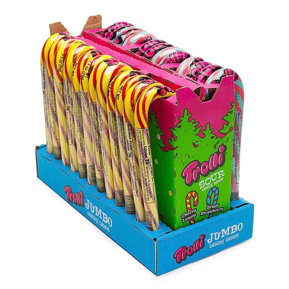 Trolli Sour Brite Giant Candy Canes: 24-Piece Display 1 Trolli Sour Brite Giant Candy Canes: 24-Piece Display