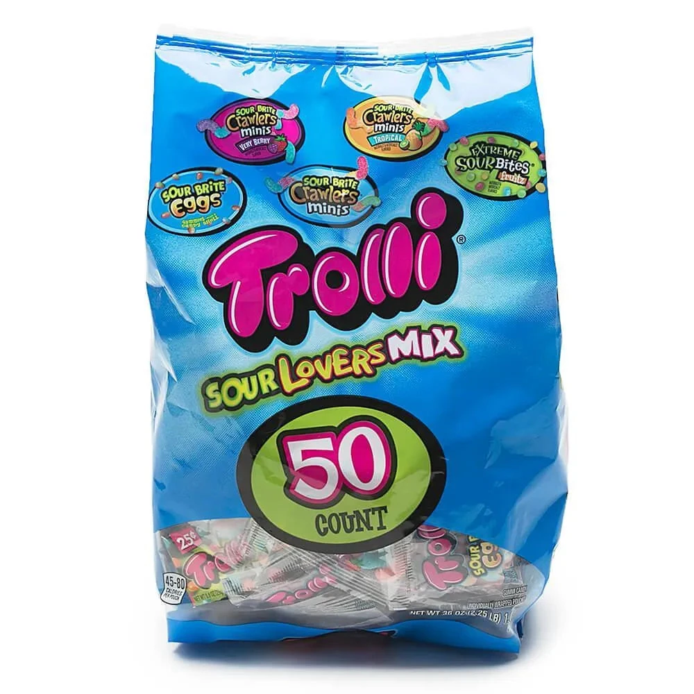 Trolli Sour Lovers Mix Gummy Candy Packs Assortment: 50-Piece Bag 1 Trolli Sour Lovers Mix Gummy Candy Packs Assortment: 50-Piece Bag