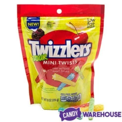 Twizzlers Sour Mini Twists Licorice Candy: 8-Ounce Bag -Sweet Candy Shop twizzlers sour mini twists licorice candy 8 ounce bag candy warehouse 4