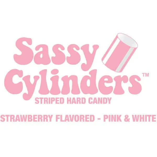 YumJunkie Sassy Cylinders Strawberry Pink Striped Hard Candy: 5LB Bag 2 YumJunkie Sassy Cylinders Strawberry Pink Striped Hard Candy: 5LB Bag - Image 2