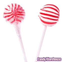 YumJunkie Sassy Spheres Cherry Red Striped Ball Lollipops: 100-Piece Bag -Sweet Candy Shop yumjunkie sassy spheres cherry red striped ball lollipops 100 piece bag candy warehouse 4