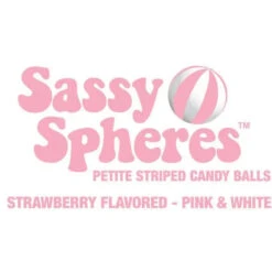 YumJunkie Sassy Spheres Strawberry Pink Striped Candy Balls - Petite: 5LB Bag -Sweet Candy Shop yumjunkie sassy spheres strawberry pink striped candy balls petite 5lb bag candy warehouse 4