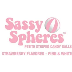 YumJunkie Sassy Spheres Strawberry Pink Striped Candy Balls - Petite: 5LB Bag -Sweet Candy Shop yumjunkie sassy spheres strawberry pink striped candy balls petite 5lb bag candy warehouse 6