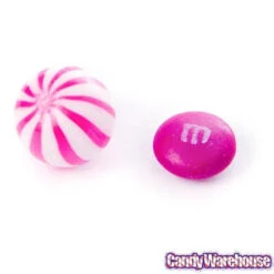 YumJunkie Sassy Spheres Strawberry Pink Striped Candy Balls - Petite: 5LB Bag -Sweet Candy Shop yumjunkie sassy spheres strawberry pink striped candy balls petite 5lb bag candy warehouse 7